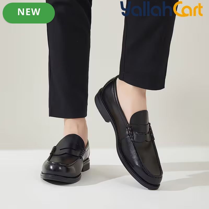 Men's Classic Slip-On Business Loafers – Dark Brown & Black