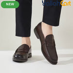 Men's Classic Slip-On Business Loafers – Dark Brown & Black