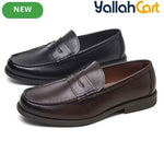 Men's Classic Slip-On Business Loafers – Dark Brown & Black