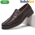 Men's Classic Slip-On Business Loafers – Dark Brown & Black