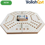 JackarooJoker Jackaroo One-Side Board Game - White & Natural Wood, Folding Wooden Game Board with Marbles, Playing Cards & Storage Bag, 4-Player Family Strategy Game