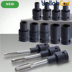 9pcs Socket Adapter Set - 1/2 Inch Drive, M6-M24 Electrical Switch Adapters, 9-Piece Tapered Sleeve Set, Compatible with Impact Drill, Industrial Tools, Durable & Practical Socket Accessories