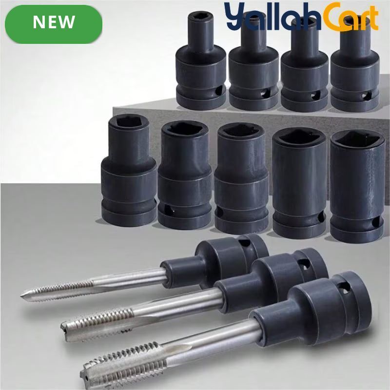 9pcs Socket Adapter Set - 1/2 Inch Drive, M6-M24 Electrical Switch Adapters, 9-Piece Tapered Sleeve Set, Compatible with Impact Drill, Industrial Tools, Durable & Practical Socket Accessories