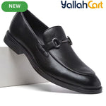 Men's Classic Oxford Formal Shoes with Golden Buckle – Light Brown & Black