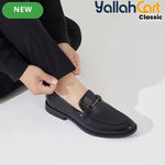 Men's Classic Oxford Formal Shoes with Golden Buckle – Light Brown & Black