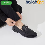 Men's Classic Oxford Formal Shoes with Golden Buckle – Light Brown & Black