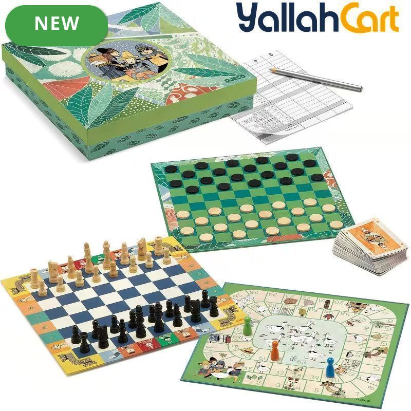 Box of 20 Classic Games - Multicolor Family Board Game Set, Variety Pack of Traditional Tabletop Games, Fun Strategy & Skill Games for Kids & Adults, Game Night Entertainment Collection