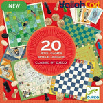 Box of 20 Classic Games - Multicolor Family Board Game Set, Variety Pack of Traditional Tabletop Games, Fun Strategy & Skill Games for Kids & Adults, Game Night Entertainment Collection