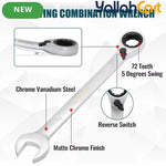16mm Reversible Ratchet Wrench - Silver, Metric Ratchet Spanner, Polished Chrome Finish, Reversible Mechanism, Stainless Steel Hand Tool for Automotive, Mechanical & Home Repair
