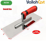 3pcs Concrete Tools Set - Stainless Steel Flat Finishing Trowel, Concrete Edger & Groover, 11" x 4" Trowel, 6" x 3" Edger, 6" x 3" Groover, Stucco Cement Masonry Construction Hand Tool Kit - Silvera