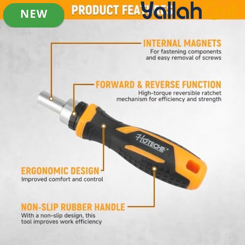 31pcs Ratchet Screwdriver Set - Black/Yellow, 30-In-1 Magnetic Screwdriver Kit, Cr-V Steel Bits, Double-Color Non-Slip Handle, Forward & Reverse Ratchet, Household DIY & Electrical Appliance Repair Tool Set
