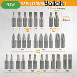 31pcs Ratchet Screwdriver Set - Black/Yellow, 30-In-1 Magnetic Screwdriver Kit, Cr-V Steel Bits, Double-Color Non-Slip Handle, Forward & Reverse Ratchet, Household DIY & Electrical Appliance Repair Tool Set