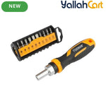 31pcs Ratchet Screwdriver Set - Black/Yellow, 30-In-1 Magnetic Screwdriver Kit, Cr-V Steel Bits, Double-Color Non-Slip Handle, Forward & Reverse Ratchet, Household DIY & Electrical Appliance Repair Tool Set