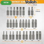 31pcs Ratchet Screwdriver Set - Black/Yellow, 30-In-1 Magnetic Screwdriver Kit, Cr-V Steel Bits, Double-Color Non-Slip Handle, Forward & Reverse Ratchet, Household DIY & Electrical Appliance Repair Tool Set