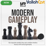 Premium Handcrafted Oceanic Chess Set 38.1 cm - Black Chess Board with 32pcs Pieces & 2 Queens, Luxury Travel Chess Game, Elegant Modern Home Decor, Storage Box Included