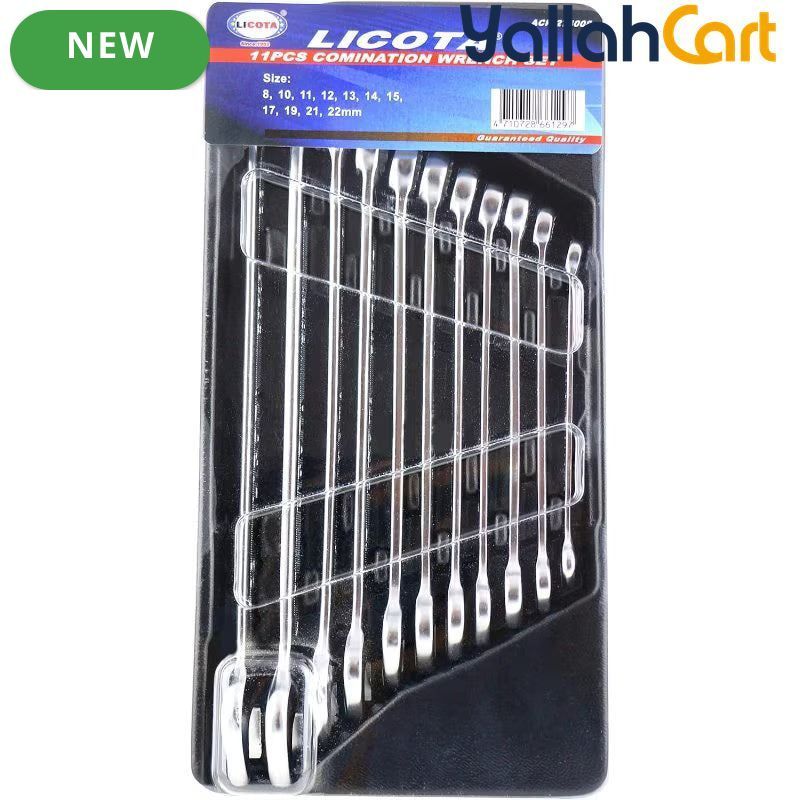 11P Wrench Set ACK-274008 - Carbon Steel Hand Tool Set, Hydraulic Operation, Non-Electric Wrench Kit, Durable Mechanical Repair Tools for Home, Workshop & Automotive Use