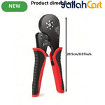 Manual Wire Crimping Tool - Black & Red, HSC8 16-6 Ring Terminal Crimper, 0.08-16mm² Wire Range, 30-5AWG, Aluminum Alloy Hand Crimping Pliers for Electrical Installation & Cable Terminals