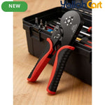 Manual Wire Crimping Tool - Black & Red, HSC8 16-6 Ring Terminal Crimper, 0.08-16mm² Wire Range, 30-5AWG, Aluminum Alloy Hand Crimping Pliers for Electrical Installation & Cable Terminals