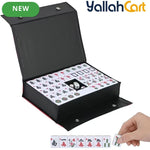 144pcs Mahjong Set - Classic Medium Mahjong Tile Set, Default Color Traditional Mahjong Game, Complete Playing Set for Travel, Family & Party Game Nights