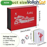 144pcs Mahjong Set - Classic Medium Mahjong Tile Set, Default Color Traditional Mahjong Game, Complete Playing Set for Travel, Family & Party Game Nights