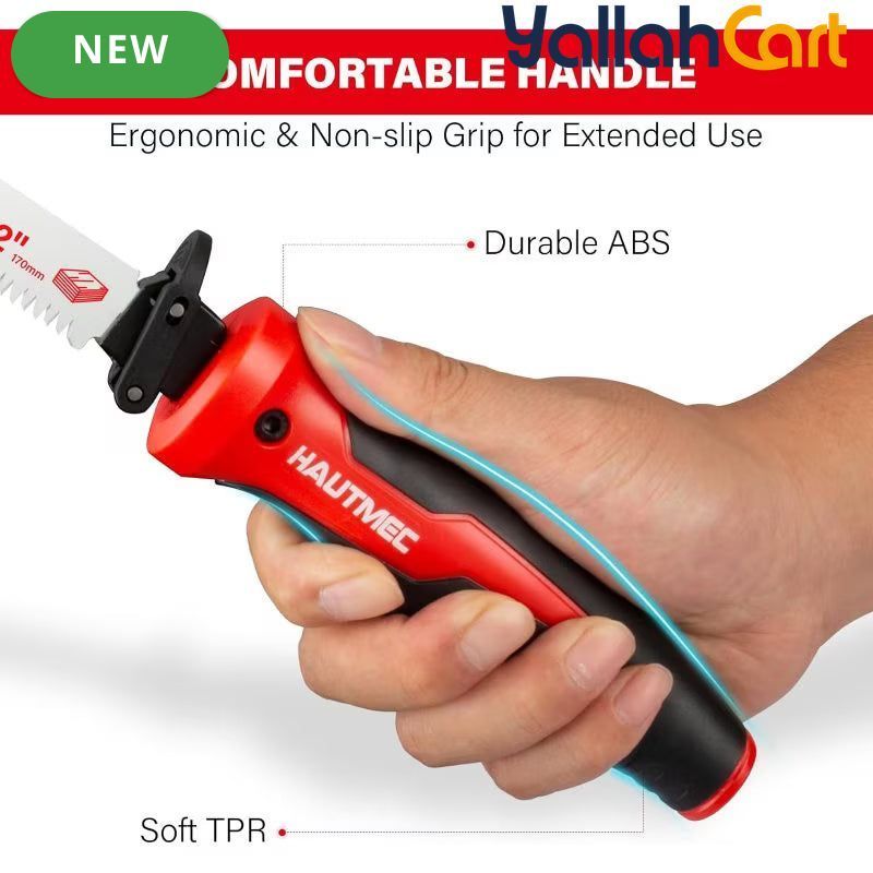HAUTMEC 10-in-1 Multi-Blade Hand Saw - Default, Quick-Release Change Mechanism, Pro HSS/Bi-Metal Blades, Compact Jap Saw, Versatile Hand Saw for Wood, Metal, Plastic & Drywall