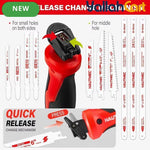 HAUTMEC 10-in-1 Multi-Blade Hand Saw - Default, Quick-Release Change Mechanism, Pro HSS/Bi-Metal Blades, Compact Jap Saw, Versatile Hand Saw for Wood, Metal, Plastic & Drywall