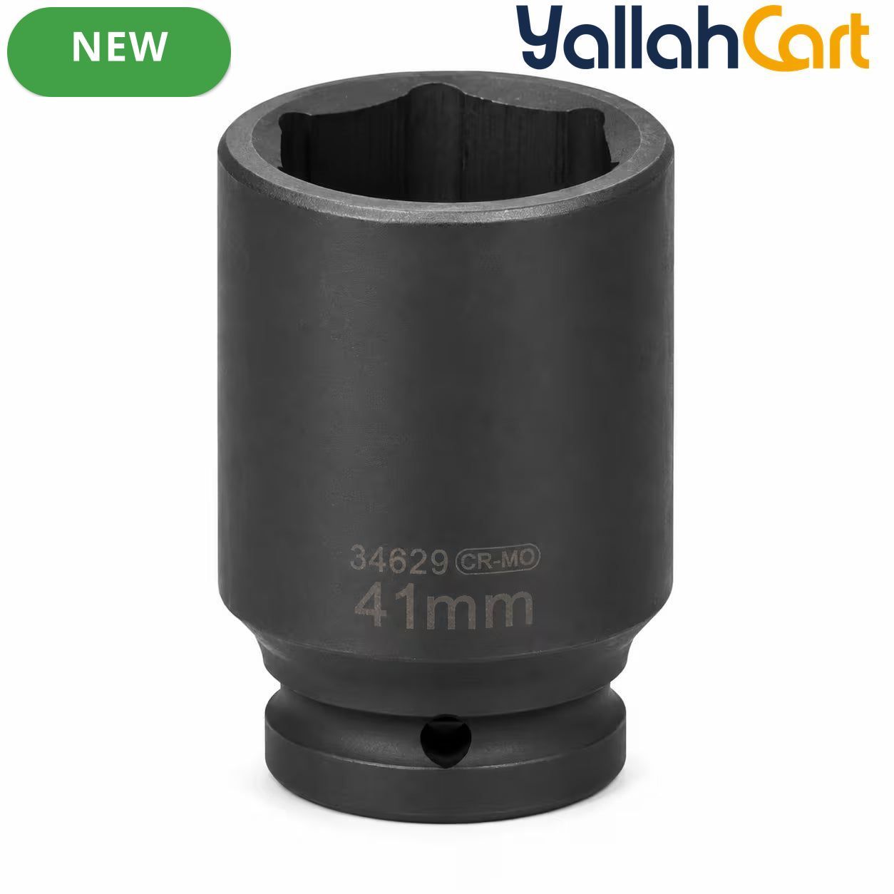 41mm Deep Impact Socket - Black, 3/4 Inch Square Drive, Cr-Mo Steel 6-Point Socket, Heavy-Duty Deep Socket for Impact Wrench, Ratchet & Breaker Bar, Automotive & Machinery Repair