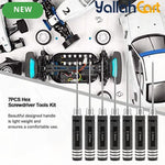 7pcs Hex Screwdriver Set - Black, 0.9mm, 1.27mm, 1.3mm, 1.5mm, 2.0mm, 2.5mm & 3.0mm Precision Hex Tools, Aluminum Alloy Handle, RC Model Repair Kit for Cars, Boats, Helicopters & Drones
