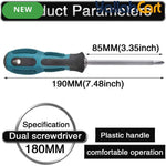 Double-Ended Screwdriver - Default Color, PH2 Phillips Dual-Purpose Screwdriver, Round Metal Shank, Non-Slip Ergonomic Handle, Hand Tool for Home Appliances, Small & Medium Machinery Repairs