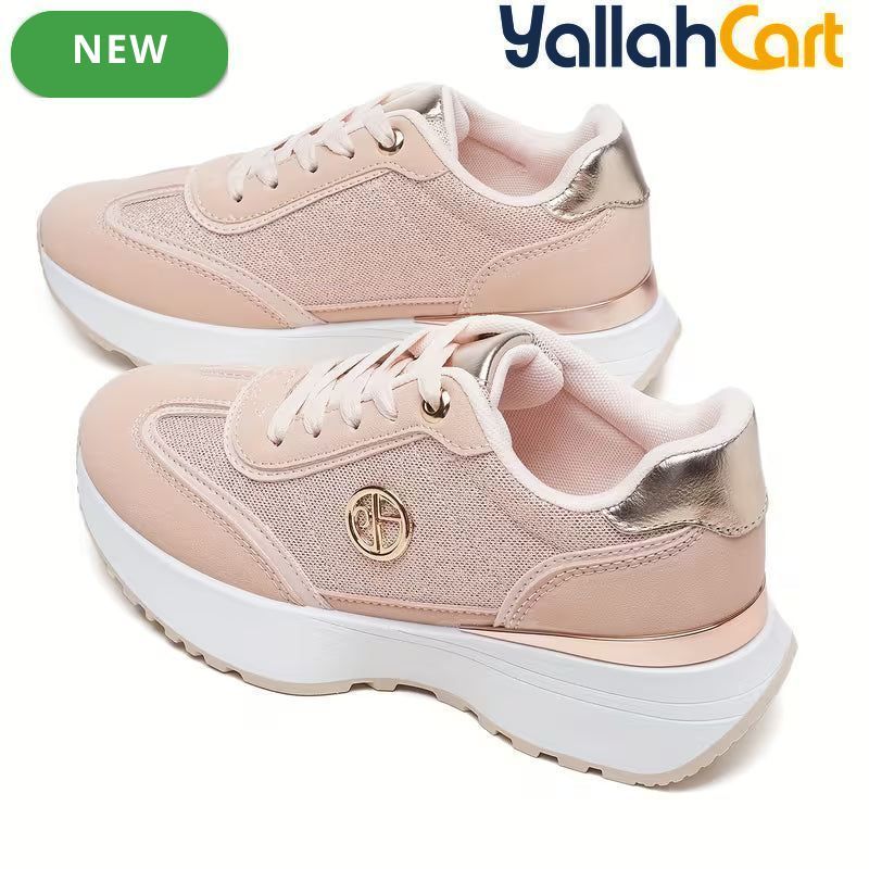 2025 Lightweight Running Shoes – Round Toe, Thick Platform, Non-Slip Sole