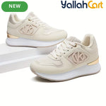 Women's Low-Top Sneakers – Lace-Up Casual Shoes, Soft Non-Slip Sole, Wear-Resistant Fabric Upper