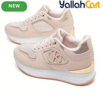 Women's Low-Top Sneakers – Lace-Up Casual Shoes, Soft Non-Slip Sole, Wear-Resistant Fabric Upper