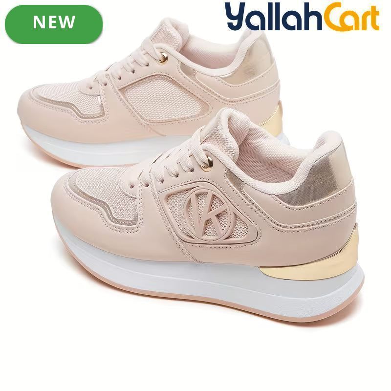 Women's Low-Top Sneakers – Lace-Up Casual Shoes, Soft Non-Slip Sole, Wear-Resistant Fabric Upper