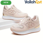 Women's Low-Top Sneakers – Lace-Up Casual Shoes, Soft Non-Slip Sole, Wear-Resistant Fabric Upper