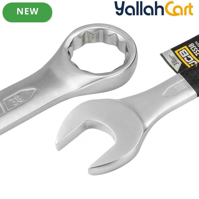 38mm Combination Wrench - Carbon Steel Manual Hand Wrench, Standard Heavy-Duty Wrench for Automotive, Mechanical, Workshop & Repair Applications