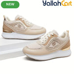 Stylish Women's Athletic Sneakers – Patchwork Design, Lightweight Rubber Sole, Slip-Resistant