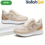 Stylish Women's Athletic Sneakers – Patchwork Design, Lightweight Rubber Sole, Slip-Resistant