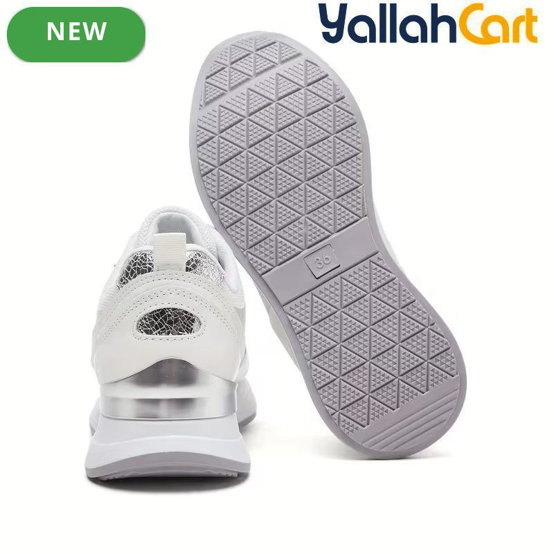 Stylish Women's Athletic Sneakers – Patchwork Design, Lightweight Rubber Sole, Slip-Resistant