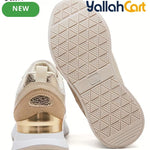 Stylish Women's Athletic Sneakers – Patchwork Design, Lightweight Rubber Sole, Slip-Resistant