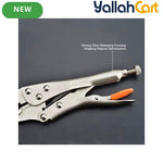 9-Inch Long-Nose Locking Pliers - Style 3, Heavy-Duty Chrome-Plated Steel Slim-Jaw Pliers, Precision Gripping, Bending & Holding Tool for Mechanics, Workshop & DIY