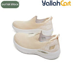 Desai Women's Breathable Knitted Slip-On Sneakers – Cushioned Walking Shoes