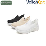 Desai Women's Breathable Knitted Slip-On Sneakers – Cushioned Walking Shoes