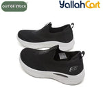 Desai Women's Breathable Knitted Slip-On Sneakers – Cushioned Walking Shoes