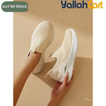 Desai Women's Breathable Knitted Slip-On Sneakers – Cushioned Walking Shoes