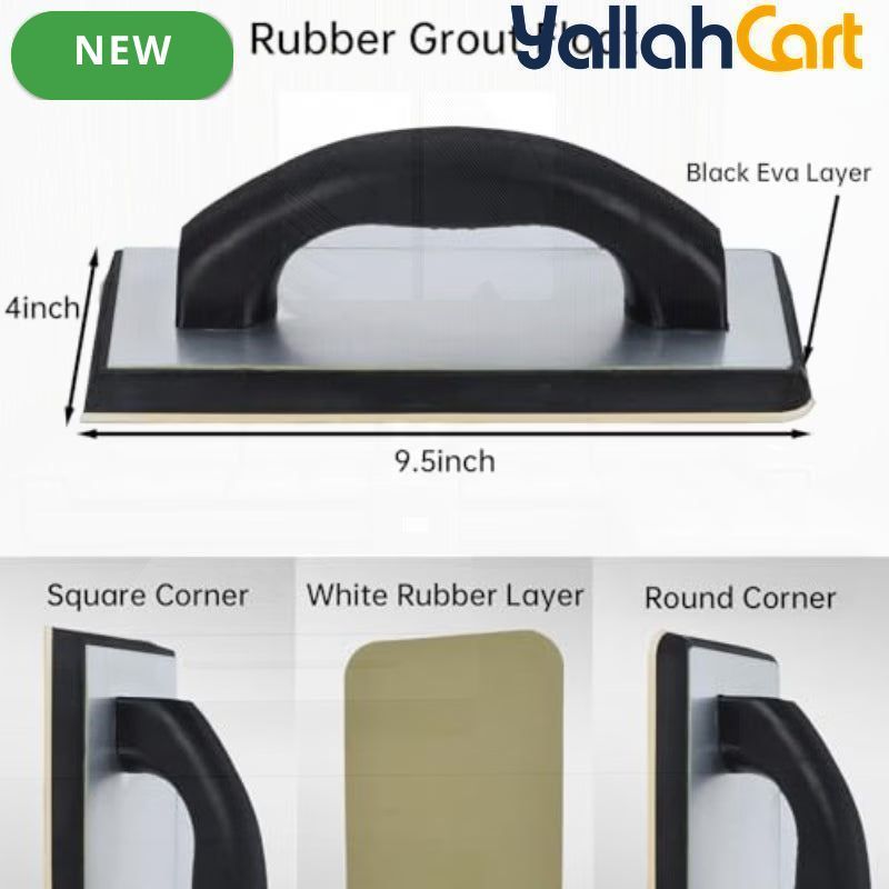 Square Notched Tile Trowel Set - Trowel & Float Set, 3 Stainless Steel Notched Trowels, Rubber Grout Float, 2 Grout Sponges & Work Gloves, Masonry Tiling Tools for Flooring Installation