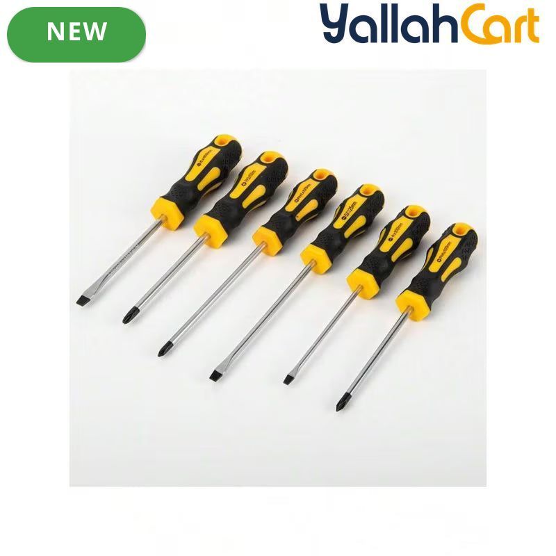 Magnetic Screwdriver Set - Multicolor, 11pcs Black & Yellow Screwdrivers, Flat Head & Cross Head Screwdrivers, Professional Padded Handles, Key Screwdriver, Aluminum Alloy Hand Tool Set