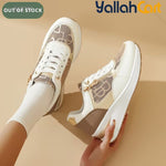 Women's Wedge Sneakers – Thick Sole, Side Zipper, Lace-Up, Breathable Design