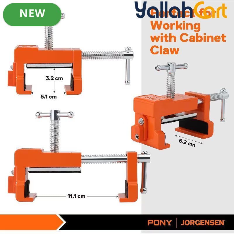 4-Pack Cabinet Clamps - Style 4, Aluminum Alloy Face Frame Clamps for Cabinet Installation, Adjustable Woodworking Clamps for Cabinet Assembly, Carpentry & DIY Projects