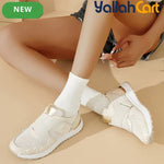 Desai Women's Color-Block Slip-On Sneakers – Breathable Mesh, Soft Sole, Casual Walking Shoes