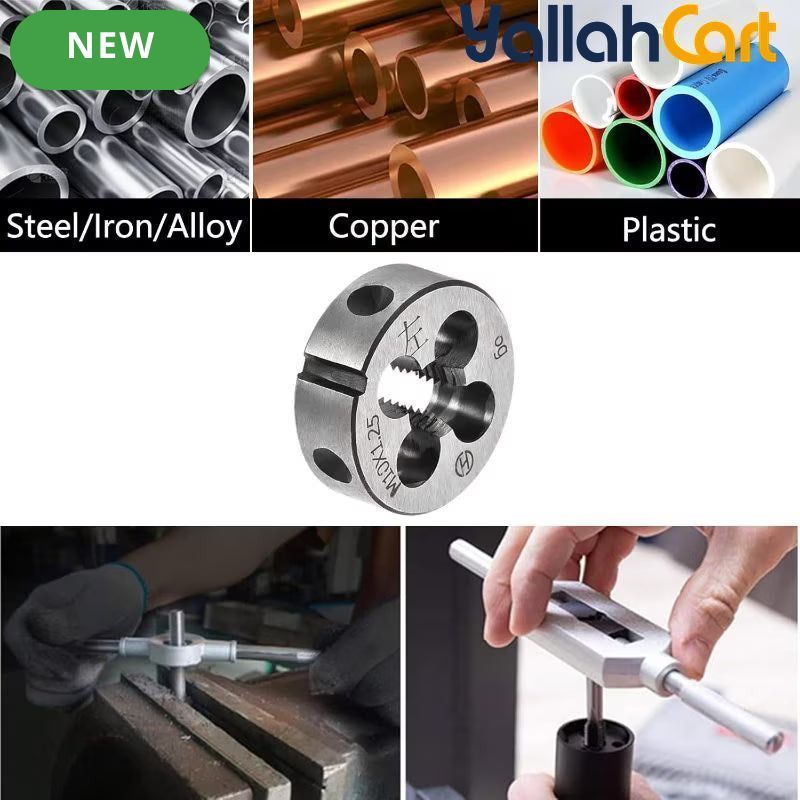 1pc M25 x 1.5 Metric Adjustable Thread Die - Steel Round Die, Right-Hand Threading Tool, External Thread Repair, Correcting & Cleaning Tool for Metal & Plastic